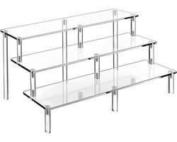 Acryl Displayhouder 3-traps 40x21x15cm - Transparante etagère - Versterkte acryl voor cupcakes en parfum - m-winkel