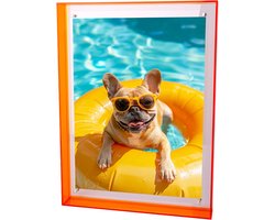 Acryl fotolijst - Decoratief frame - Desktop weergave - Magnetische sluiting - 21 x 30 cm - Oranje