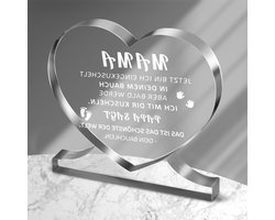 Acryl hartvormig bord voor zwangere vrouwen en aanstaande moeders, bureau decoratie, uniek cadeau voor zwangere collega's en babyshower