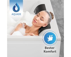 Acryl Hoekbad 140 x 140 cm – 2 Persoons Ligbad met LED, Nekkussen, Badrandarmatuur & Afvoer/Overloopset – Luxe Vrijstaand/Inbouw Hoekbad Wellness Design – Laura