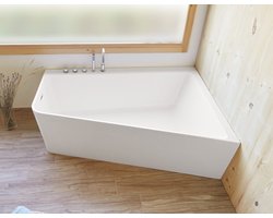 Acryl hoekbad Trento Angolo 178x130cm glanzend wit Rechts