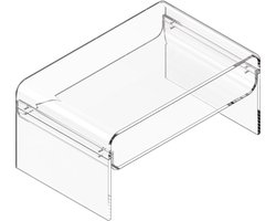 Acryl Koffietafel Met Dubbele Laagen, Rechthoekig Ontwerp Met Opslagplank, Modern Transparante Tafel voor Woonkamer, Eetruimte, Keuken, Kantoor, Of Restaurant, 50 X 80 X 38 CM