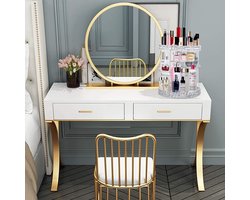 Acryl Make-up Organizer, Cosmetische Opbergruimte, Parfumhouder voor op het werkblad, Badkamer Kaptafel, 360 graden draaibare Make-up Stand voor Beauty Caddy, Huidverzorging, Transparant & Diamantpatroon.