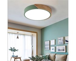 Acryl Plafondlamp 30 cm - Ronde Lampschaduw met Warm Wit Licht, 24W LED (220V), Geschikt voor Hal, Keuken, Slaapkamer of Restaurant (Groen)