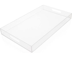 Acryl Plastic Serveer Tray - Rechthoekig 40x30 cm - Knoei Veilig - Decoratief voor Ontbijt, Thee, Koffie, Voedsel & Drank Organisatie.