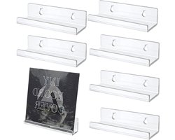Acryl Platenhouders - Wandrekjes - Muziek Collectie Tonen - Set van 6 - 10 cm Lang - Transparant
