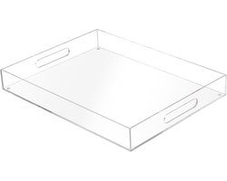 Acryl Serveerschaal Groot Transparant met Handvatten voor Meerdere Toepassingen in Huis en Keuken
