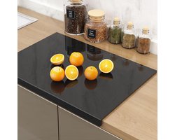 Acryl snijplank, premium zwart snijplank, keukensnijplank vervanging, 45 x 35 cm, grote snijplank, snijplank met anti-slip rand, glazen snijplank, keukengerei cadeau