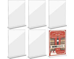Acryl Tafelhanger A5 voor Menu's en Documenten - 6 Stuks, Ideaal voor Restaurants en Kantoorgebruik