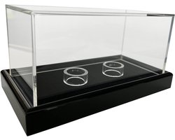 Acryl Vitrine 15x7x7cm / Showcase/display case/kijkkast met zwart fluweel bijvoorbeeld voor modelauto, Mineralen, fossielen, stenen, modellen, figuren, klokken, sieraden, munten