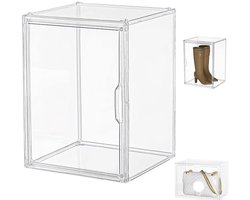 Acryl vitrine - Figuren vitrine - Transparante acryl vitrines - Opbergdozen en vitrines - Transparante displaybox - Stofdichte acryl vitrine - Kunststof displaybox acrylaat - Rechthoekige acryl vitrine met handgreep deur - 36x27x25.5cm