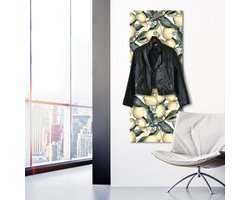 Acryl Wandkapstok met Roze Bloesem – Luxe Garderobe met Haken en Aluminiumframe