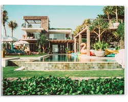 Acrylglas - Lux Tropisch Huis  - 40x30cm Foto op Acrylglas (Wanddecoratie op Acrylglas)