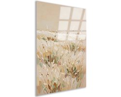 Acrylglas schilderij - Wanddecoratie - Woonkamer decoratie - Pampasgras - Woondecoratie - Muurdecoratie slaapkamer volwassenen - Japandi - Beige - Droogbloemen - 40x60 cm