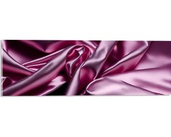 Acrylglas - Stof - Satijn - Roze - 60x20 cm Foto op Acrylglas (Wanddecoratie op Acrylaat)