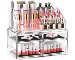 Acrylic Makeup Organizer - Clear Cosmetic Storage Box - Makeup Display Case met 4 Lades voor Sieraden - Haaraccessoires - Lipstickhouder - Badkamer - Dressoir