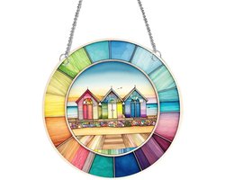 Acrylic Window Suncatcher Decor - 8" Stained Glass Suncatcher - Kleurige Raamdecoratie - Huishoudelijke Versiering voor Tuin - Kerstfeest en Trouwerij Cadeaus