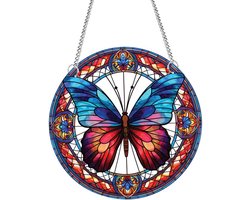 Acrylic Window Suncatcher Decor - 8" Stained Glass Suncatcher - Kleurige Raamdecoratie voor Thuis - Tuin - Kerst - Feest - Huwelijkscadeaus