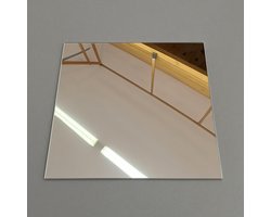 Acrylspiegel 3 mm - Kunststof spiegel Flexibele spiegel - Wanddecoratie - Onbreekbaar materiaal - 60x60 cm - Zilver