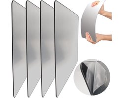 Acrylspiegel zelfklevende wandspiegel - Set van 4 spiegelstickers - 30 cm x 20 cm x 16 mm