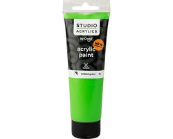 Acrylverf – Acrylaatverf – Acrylic paint – Hobbyverf – Knutselen en Verven – Sneldrogend – Groen Briljant Green (#50) – Groen – Groene Verf – Semi Dekkend – Creall Studio – 120 ml