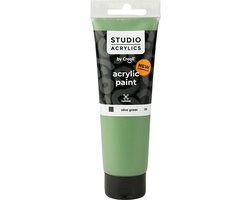 Acrylverf – Acrylaatverf – Acrylic paint – Hobbyverf – Knutselen en Verven – Sneldrogend – Olive Green (#59) – Groen – Groene Verf – Dekkend – Creall Studio – 120 ml