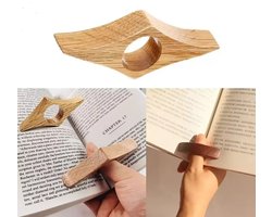 Actie4you®- Handgemaakte Walnoot Houten Duimlegger - Boek Openhouder - Bladzijde Houder - Boek Accessoires - Leesring - Licht Bruin