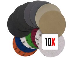 Actie4you® - Schuurpapier Rond set - 10 stuks - Korrel P1000 P2000 P3000 P5000 P10000 - Auto polijsten - Meubels – Rond 12.5CM - Metaal