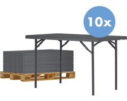 Actiepakket | 10 klaptafel New Classic | grijs | opvouwbaar | 122 x 76 cm