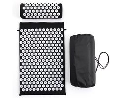Acupressuurmatset - Spijkermat met Spijkerkussen - Acupunctuur Kussen - Incl. Draagtas - Voor het verlichten van rugpijn, hoofd, nekpijn