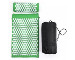 Acupressuurmatset - Spijkermat met Spijkerkussen - Acupunctuur Kussen - Incl. Draagtas - Voor het verlichten van rugpijn, hoofd, nekpijn