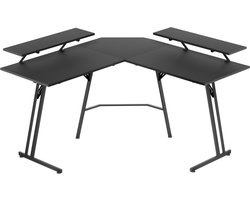 ACXIN Gaming Bureau - L-vormig met Monitorstandaard - Ergonomisch Hoekbureau met Carbon Fiber Blad - Groot Computertafel voor Homeoffice - 120x120 cm