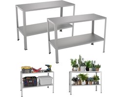 ACXIN Multifunctioneel Metaal Schwerlastrek – 114x50x80cm – 2 Lagen – Gegalvaniseerd – Tot 300 kg Draagkracht – Voor Kelder, Garage & Werkplaats