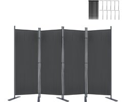 ACXIN Paravent Kamerscherm 4 Delig Vrijstaand 225x180cm Scheidingswand Balkon Woonkamer Tuin Antraciet
