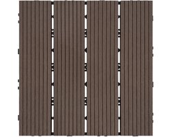 ACXIN WPC Balkon Tegels Kliksysteem Terrasvloeren Kunststof Houtlook Balkonvloer Tuin Terras 30x30 Cm 11-Delig - Lichtbruin