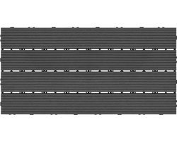 ACXIN WPC Balkon Tegels Kliksysteem Terrasvloeren Kunststof Houtlook Balkonvloer Tuin Terras 30x60 Cm 6-Delig - Antraciet