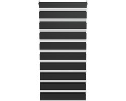ACXIN Zebra Rollo Klemmfix - Zonder Boren - Lichtdoorlatend en Verduisterend - 60x120cm Zwart