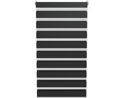 ACXIN Zebra Rollo Klemmfix - Zonder Boren - Lichtdoorlatend en Verduisterend - 70x120cm Zwart