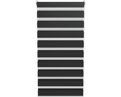 ACXIN Zebra Rollo Klemmfix - Zonder Boren - Lichtdoorlatend en Verduisterend - 80x150cm Zwart