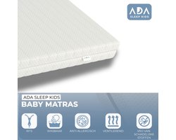 Ada Sleep Kids Peuter matras 70 x 140 cm - Koudschuim - Tencel Bambo - Ledikant - Hypoallergeen