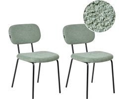 ADAIR - Eetkamerstoel set van 2 - Lichtgroen - Bouclé