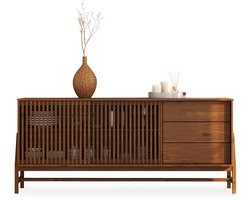 ADAMO-dressoir 175 cm van massief hout – afwerking in kastanje