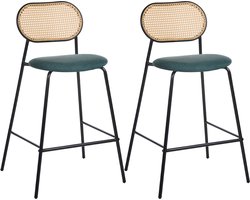 ADAVER - Barkruk set van 2 - Donkergroen - IJzer
