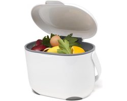 Addis- GFT bakje - Compost Caddy-GFT afvalbakje - tafel prullenbak - losse binnenemmer - 2,5 liter Wit/Grijs