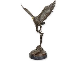 Adelaar - Bronzen Beeld - Roofvogel - Kunst Sculptuur - Brons Decoratie - 21x32x50