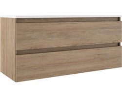 Adema Chaci Badkameronderkast - 120cm - 2 lades - greeploos - excl. topblad - eiken