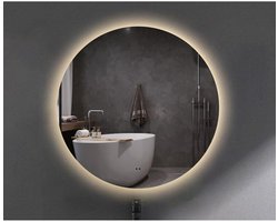 Adema Circle badkamerspiegel rond diameter 120cm met indirecte LED verlichting met spiegelverwarming en touch schakelaar