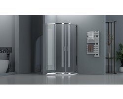 Adema Dawn Douchecabine - 80x80x185cm - kwartrond - chroom