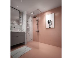 Adema Dawn Inloopdouche - 100x200cm - wandprofiel - stabilisatiestang - helder glas - chroom