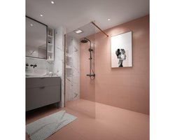 Adema Dawn Inloopdouche - 80x200cm - wandprofiel - stabilisatiestang - helder glas - goud mat